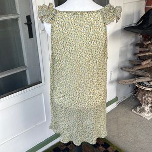 VTG Y2K Ditsy Floral Off-the-Shoulder Tunic Top Size XL